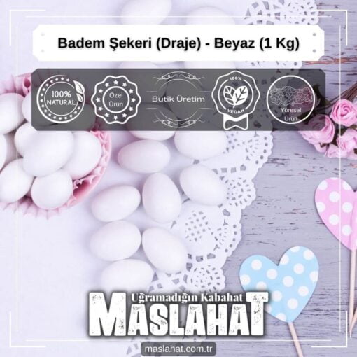 Badem Şekeri (Draje) - Beyaz (1 Kg)-4
