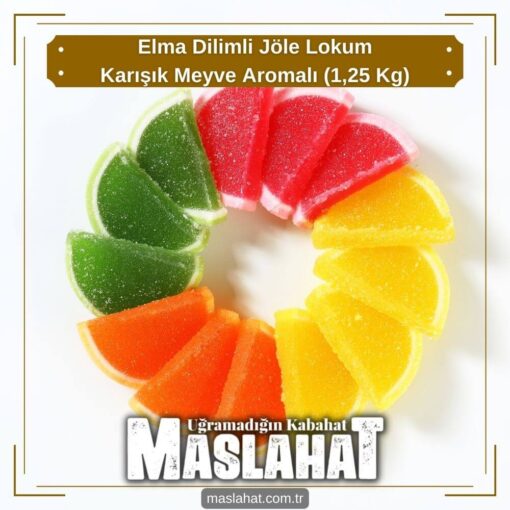 Elma Dilimli Jöle Lokum - Karışık Meyve Aromalı (1,25 Kg)-1