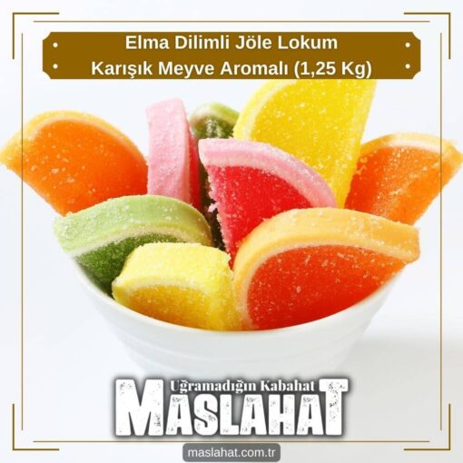 Elma Dilimli Jöle Lokum - Karışık Meyve Aromalı (1,25 Kg)-3