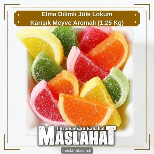 Elma Dilimli Jöle Lokum - Karışık Meyve Aromalı (1,25 Kg)-4