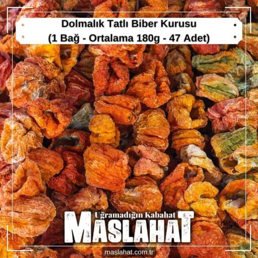 Dolmalık Tatlı Biber Kurusu (1 Bağ - Ortalama 180g - 47 Adet)-1