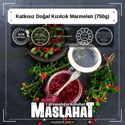 Katkısız Doğal Kızılcık Marmelatı (750g)-4