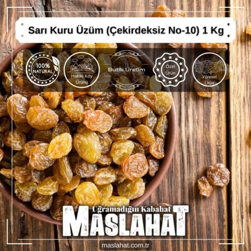 Sarı Kuru Üzüm (Çekirdeksiz No-10) 1 Kg-1