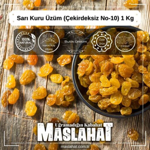 Sarı Kuru Üzüm (Çekirdeksiz No-10) 1 Kg-4