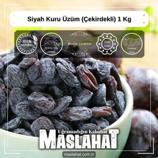 Siyah Kuru Üzüm (Çekirdekli) 1 Kg-3